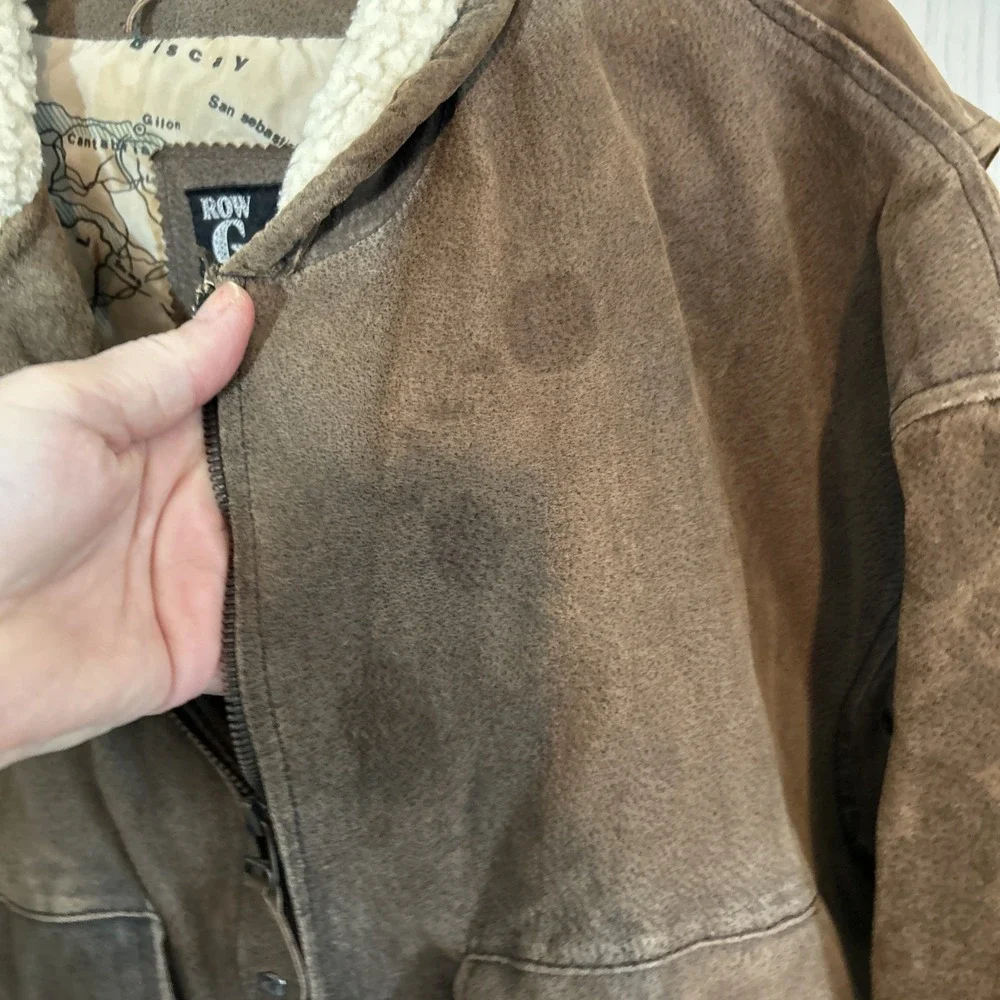 Row G Medium Vintage Pig Skin Leather Jacket Coat Brown